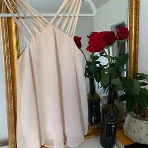 Strappy chiffon tank top